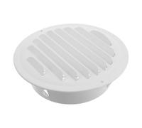 FOMIYES Capuchon D'aération Mural en Acier Inoxydable Blanc, Couvercle de Hotte Cuisine Plat, Protection Coupe-vent pour Conduit D'échappement Extérieur, Installation Murale Extérieure