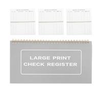 FOMIYES Carnet de Chèques 4 Exemplaires avec Grand Espacement et Police Agrandie Registre des Transactions à Contraste Élevé Suivi des Dates au Verso Format Compact Portable pour