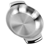 FOMIYES Casserole Inox 18 Cm Double Poignée pour Cuisson Fruits de Mer, Poêle à Légumes Résistante Haute Température, Accessoire la Cuisine Maison et Restaurant