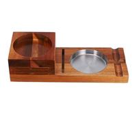 FOMIYES Cendrier à Cigares en Bois Tiroir Détachable et Porte-Verres à Whisky, Plateau Multifonction en Bois Naturel pour Maison et Bureau, Accessoire Élégant pour Fumeurs et Amateurs