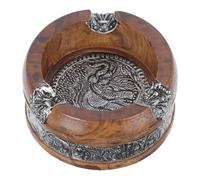 FOMIYES Cendrier Décoratif en Bois de Mangue, 1 Pièce, Style Éléphant Rétro, Accessoire de Table pour Salon, Bureau et Hôtel, Ornement Ménager Solide et Original