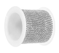 FOMIYES Chaîne de Strass à Coudre Argentée Ss6 20 MM 5 Mètres Décorative pour Mariage Vêtements et Loisirs Créatifs Accessoire DIY pour Robe de Mariée et Fêtes