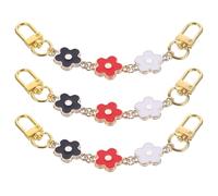 FOMIYES Chaînette D’Extension pour Paquet à Main en Métal Lot de 3 Pièces Noir Rouge Blanc Rallonge de Bandoulière Réglable Chaîne D’Épaule Pratique pour Paquet Portefeuille Femme