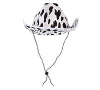 FOMIYES Chapeau Cow Boy Feutre Imprimé Lait de Structure Solide et Confortable Chapeau de Fête Western pour Femme Accessoire Déco