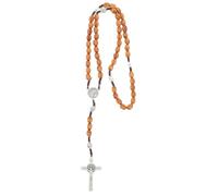 FOMIYES Chapelet Collier Classique avec Croix en Bois Marron, Catholique | Prière Quotidienne et Occasions Sacrées, Bijou Perlé Sûr, Idée Présent Religieux pour Hommes et Femmes