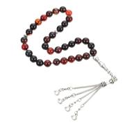 FOMIYES Chapelet D'agate Naturel 33 Perles Chaîne de Perles Anti-stress Matériau Agate Résistante Usage Religieux Musulman Bracelet Prière pour Adultes Design Classique Rêvé