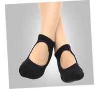 FOMIYES Chaussettes de Yoga Pilates Antidérapantes Noires pour Femme Coton Respirant avec Points Gel Protection et Stabilité pour Exercices Pilates et Yoga