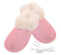 FOMIYES Chaussons Chauffants USB pour Femmes Pantoufles Électriques et Confortables Chauffe Intérieur Hiver Rose pour Froids et Bureau