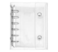 FOMIYES Classeur A7 à 5 Anneaux Pochette Intérieure, Couverture en PVC Rigide, Fermeture à Bouton-Pression, Adapté pour Notes et Organisation Personnelle