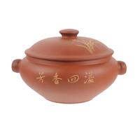 FOMIYES Cocotte Vapeur en Céramique 3l Marmite pour Cuisson à L’étouffée Soupe et Poulet, Ustensile Maison Polyvalent pour Cuisson Saine, Batterie la Cuisine Résistante et Facile