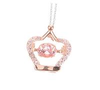 FOMIYES Collier Couronne En Or Rose Pour Femme Collier Cœur Orné De Bijoux En Or s En Forme De Femme Pour Fille s Cœur En 925
