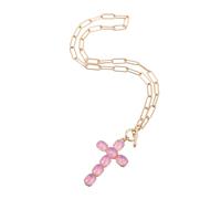 FOMIYES Collier Croix pour Hommes Chaîne Inoxydable avec Pendentif Diamant Bijoux Hip Hop Unisexes pour Catholique et Chrétien