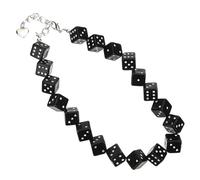 FOMIYES Collier De Dés Collier Gamer Pour Garçons Collier Simple Unisexe Collier Rétro Pour Unisexe Collier De Jeu Pour Garçons Collier à Pendentif Cube Collier De Cou Noir Acrylique