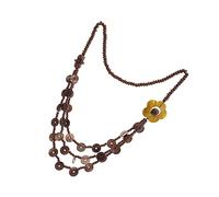 FOMIYES Collier Femme Perles Bois Naturel et Style Vintage Pendentif Mode Plage Élégant pour Dames