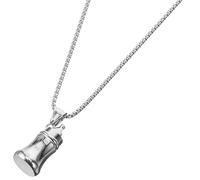 FOMIYES Collier Fiole Parfum Unisexe en Acier Titane Pendentif Parfum et Chaîne Carrée Perle Collier d'Aromathérapie pour Femmes Accessoire Mode Polyvalent pour Tenue Casual