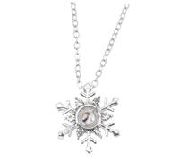 FOMIYES Collier Pendentif Flocon De Neige Projection Je T'aime En 100 Langues Argenté Bijoux Femme Présent Saint-valentin Romantique Petite Amie Élégante