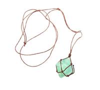 FOMIYES Collier Pendentif Fluorite Verte Pierre Brute Collier Irregular Wire Wrapped pour Spirituelle