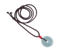 FOMIYES Collier Pendentif Jade Sculpté Vintage Donut pour Femme Accessoire Feng Shui Élégant Unique pour Tenues Formelles et Quotidiennes