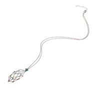 FOMIYES Collier Porte-pierre En Métal Ajouré, Cage à Cristaux Suspendue, Cordon Ajustable, Bijou Diy Pour Création Personnalisée, Accessoire Déco Élégant Pour Femme, Taille m