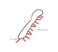 FOMIYES Collier Ras Cou Femme Perles Multicolores Forme de Piment Pendentif pour Dame Décoration et Polyvalente pour Style Casual ou Chic