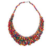FOMIYES Collier Ras Du Cou Femme Boho Ethnique Avec Perles Bois Colorées Réglable Style Africain Mode Cadeau