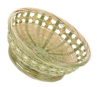 FOMIYES Corbeille en Tressé, de Rangement Petit Format, Stable et Aéré, Cuisine et Décoration, à Multifonction Résistant, Usage Quotidien, Naturel et Pratique