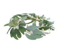 FOMIYES Couronne Artificielle de Bougie en Perles D'eucalyptus, Décoration de Table Rustique pour Mariage, Guirlande Végétale Ronde, Accessoire de Centre de Table Polyvalent, 1 Pièce