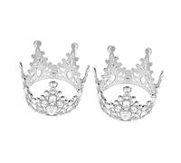 FOMIYES Couronne De Gâteau Danniversaire À Usages Multiples Sirène 2 Pièces Décoration De Gâteau De Fête Prénatale Mini Décoration Argentée Pour Fête