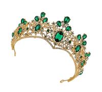 FOMIYES Couronne de Mariée Baroque Verte Accessoire Coiffure Mariage Élégant Couvre-Chef pour Femme Ornement Cheveux pour Séance Photo et Fête Diadème Mariage