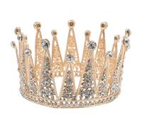 FOMIYES Couronne de Princesse Grosse Taille en Cristal Doré Serrage-Tête en Cristal pour Mariage et Anniversaire Accessoire de Tête Élégant pour Cérémonie et Fête