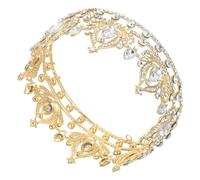 FOMIYES Couronne de Reine en Alliage et Cristaux Diadème de Princesse Doré N°1 Accessoire Coiffure Mariage Cérémonie et Bal de Promo Bijou Fantaisie Élégant pour Cheveux Féminins