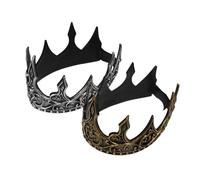 FOMIYES Couronne Médiévale pour Hommes en Mousse Pu 2pcs, Bandeau Ajustable Léger Design Roi Antique pour Occasions Spéciales et Fêtes