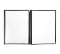 FOMIYES Couverture de Classeur à Menus Transparente en PVC Souple Format 3 Pages 6 Faces Étui Protège-Menus Imperméable et Antidérapant pour Carnet Professionnel et Agenda