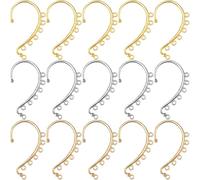 FOMIYES Crochets pour Boucles D'oreilles à 6 Trous 15 Pièces, Accessoires de Bijoux Diy, Assortiment Or et Argenté, Fournitures pour Création de Boucles D'oreilles, Bricolage Artisanal,