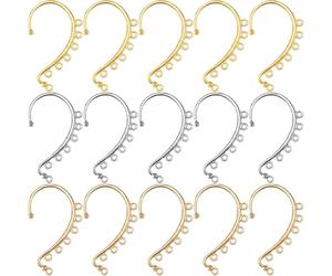 FOMIYES Crochets pour Boucles D'oreilles à 6 Trous 15 Pièces, Accessoires de Bijoux Diy, Assortiment Or et Argenté, Fournitures pour Création de Boucles D'oreilles, Bricolage Artisanal,