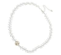 FOMIYES Crystal Beaded Choker Necklace Transparent Round Beaded Strand Bridal Statement Jewelry For Women Elegant Wedding Accessory