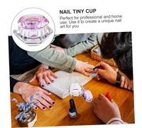 FOMIYES Crystal Pen Wash Cup With Lid For Nail Art Acrylic Liquid And Powder Mixing Glass Container For Professional And Home Manicure Use