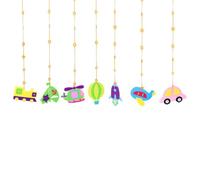 FOMIYES Décorations de Plafond en Feutre 7 Pièces Véhicules Colorés Suspendus pour Écoles Primaires et Maternelles, Ensemble Double Face Bandes Suspendre Couleur Aléatoire