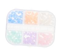 FOMIYES Décorations pour Ongles Cœur Changeant de Couleur 6 Compartiments en Résine Décorations Manucure Pratiques pour Usage Personnel et Professionnel