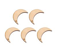 FOMIYES Décorations Suspendues en Bois Brut Forme Lune 20 Pcs 5 Cm X 3,5 Mm Trou pour DIY Décoration Sapin de Noël, Pendentifs Bois Artisanaux, Ornements Muraux et Projets Créatifs