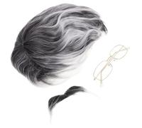 FOMIYES Déguisement Père pour Halloween Accessoires Cosplay Incluant Perruque Lunettes et Barbe Costume Théâtre pour Garçons et Adultes