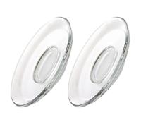 FOMIYES Dessous de Tasse en Verre Transparent Lot de 2 Soucoupes Rondes 8,5 CM Adaptées pour Accompagnement de Collations et Usage Quotidien Réutilisable
