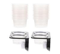 FOMIYES Distributeur de Nourriture et Bol d'eau pour Reptiles, Plateforme à Ventouse Double Bol pour Geckos à Crête, Surface Lisse et Bord Arrondi Sécurisés Couleur Aléatoire