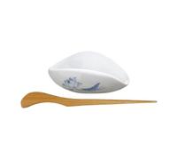 FOMIYES Doseur à Café en Céramique Récipient à Thé Chinois Lotus Unique Soucoupe Zen pour Grains de Thé Kongfu Polyvalent Usage Maison Décor Vintage 1 Pièce