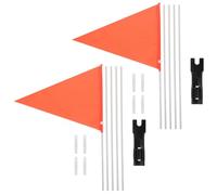 FOMIYES Drapeau de Vélo de Sécurité Orange Mât Résistant, Kit 2 Pièces, Accessoires Vélo pour Porte-bagages Arrière, Utilisation Extérieure, Signalisation Cyclisme et Remorque