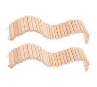 FOMIYES Échelle en Bois 6X40Cm Lot de 2 pour Cobayes et Petits Animaux, d'escalade Stimulant pour Hamsters en Cage Intérieure