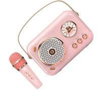 FOMIYES Enceinte Portable avec Microphone, Boîtier à Musique, 10w, Plastique et Métal, Rose, Batterie 1200 Mah, Compatible Plupart des Appareils Électroniques, pour Amis Qui Aiment