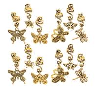 FOMIYES Ensemble 12 Pinces à Cheveux Vintage Dorées en Alliage Léger pour Dreadlocks et Tresses, Accessoires Rétro Polyvalents pour Coiffures Festives et Quotidiennes, Anneaux pour