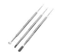 FOMIYES Ensemble 3 Pièces Repousse-cuticules Double Tête Acier Inoxydable, Outil de Soin des Ongles Précis pour Femmes, Repousseur de Peau Morte Incurvé, Manucure Maison et Salon de