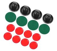 FOMIYES Ensemble de 2 Pousseurs de Hockey sur Glace 76 Mm Bleu Profond 4 Palets Rouges 51 Mm en Plastique pour Table de Hockey Air, Accessoires de Rechange pour Jeux D’Arcade Table,